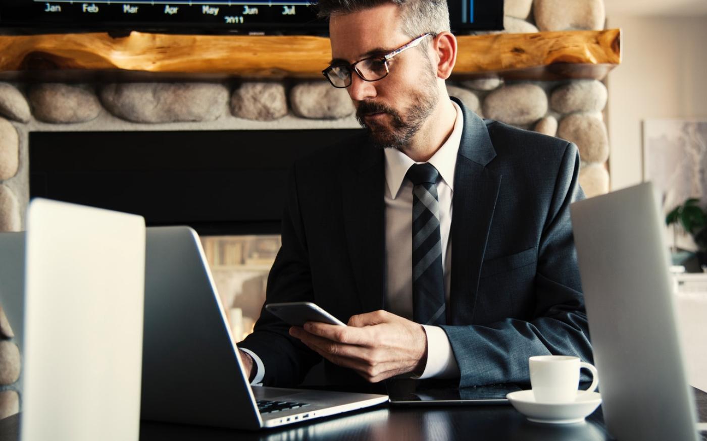 man using a laptop